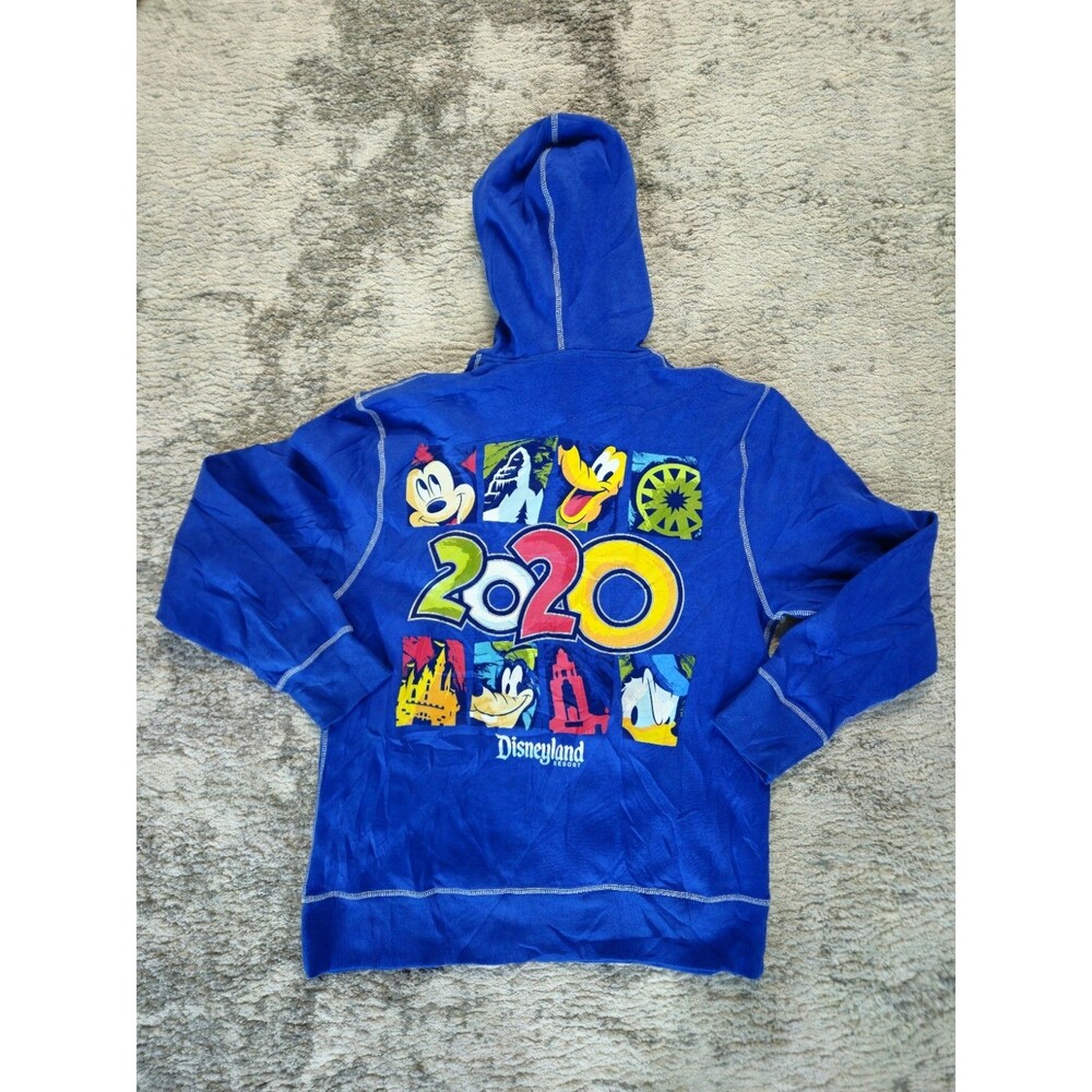 Disney Parks Walt Disney World 2020 Full Zip Fleece Hoodie Jacket Blue Size L